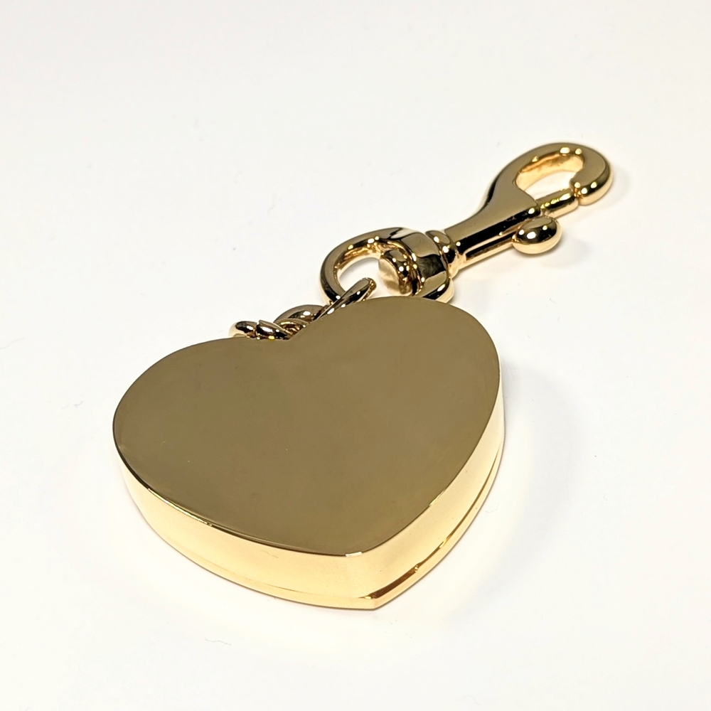 Coach Vintage Legacy Stripe Heart Pillbox Bag Charm Locket Keychain - Picture 3 of 8